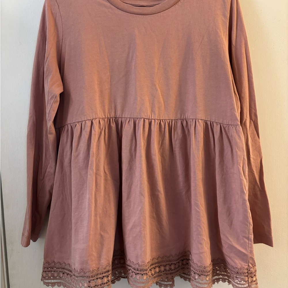 ASOS Maternity Pink Long Sleeve Peplum Blouse